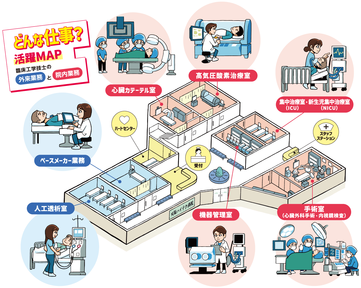 臨床工学技士の外来業務と院内業務活躍MAP