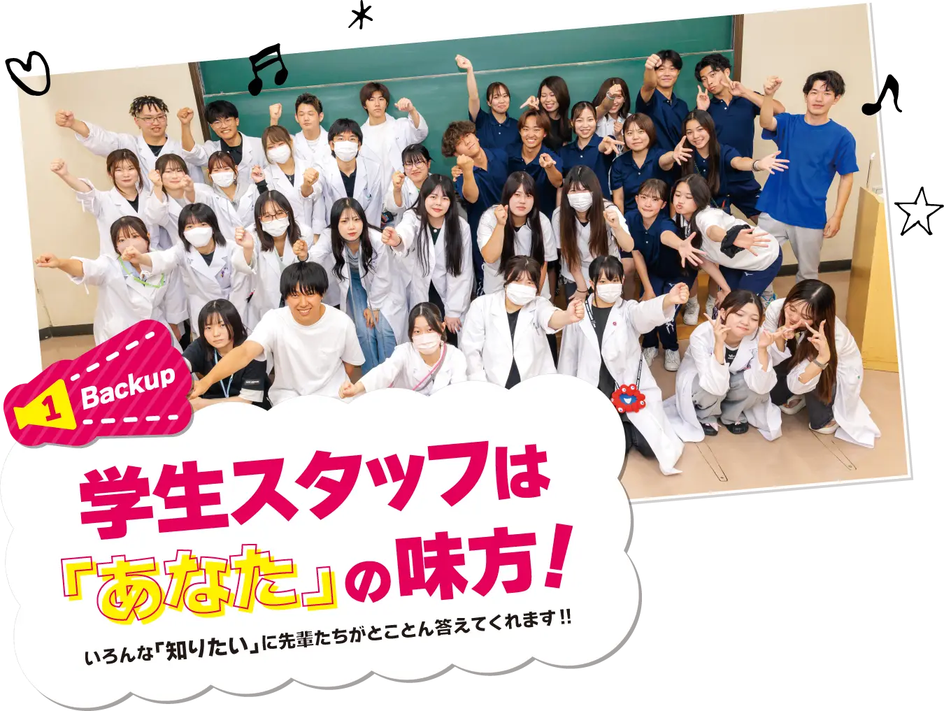 バックアップ①学生スタッフはあなたの味方